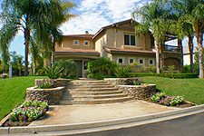 After Photo of  Custom Stone Steps with Planters and Landscaping