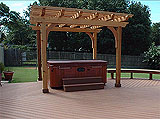 Composite Deck with Hot Tub and Pergola