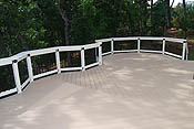 Composite decking with inlaid octagon