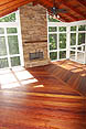 Screened Porch with Cumaru Floor and Fireplace