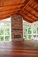 Woodstock, GA - Screened Porch with Cumaru Decking and Fireplace