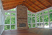 Woodstock, GA - Screened Porch with Cumaru Decking and Fireplace
