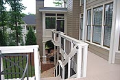 Custom porch with fireplace and deck