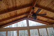 Cedar Ceiling low sloped roof