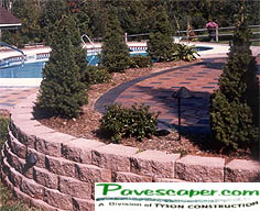Interlocking Pavers for Pool Surround and Retaingin Wall For Enclosed Patio