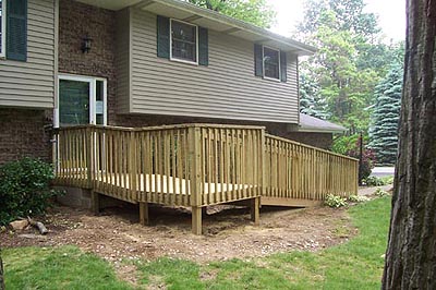 Pressure Treated Deck Front View