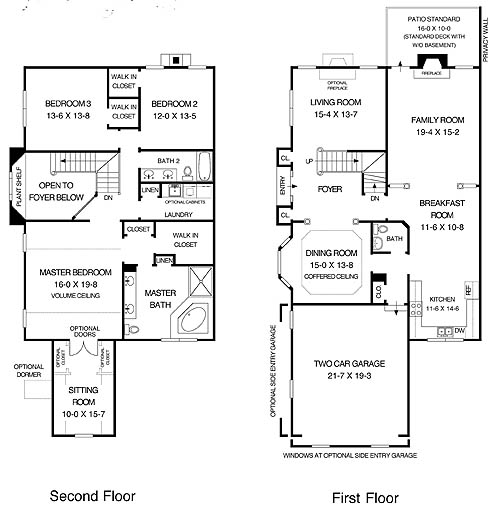 First and Second Floor Plans