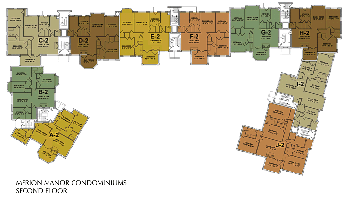 2nd Floor Plan Enlargement with Room Dimensions