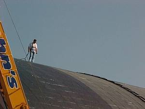 Safety Harness Up On Roof