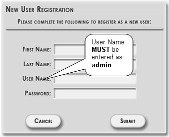 Defining the Admin Password Screen Shot