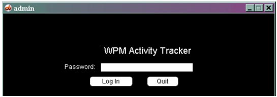 Activity Tracker Log-In Screen