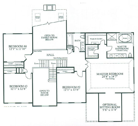 Second Floor Plan of the Hawthorne Model
at Brentwood