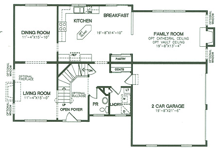 First Floor Plan of the Maplewood Model
at Brentwood