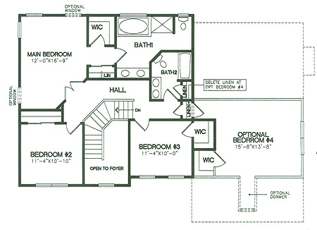 Second Floor Plan of the Maplewood Model
at Brentwood